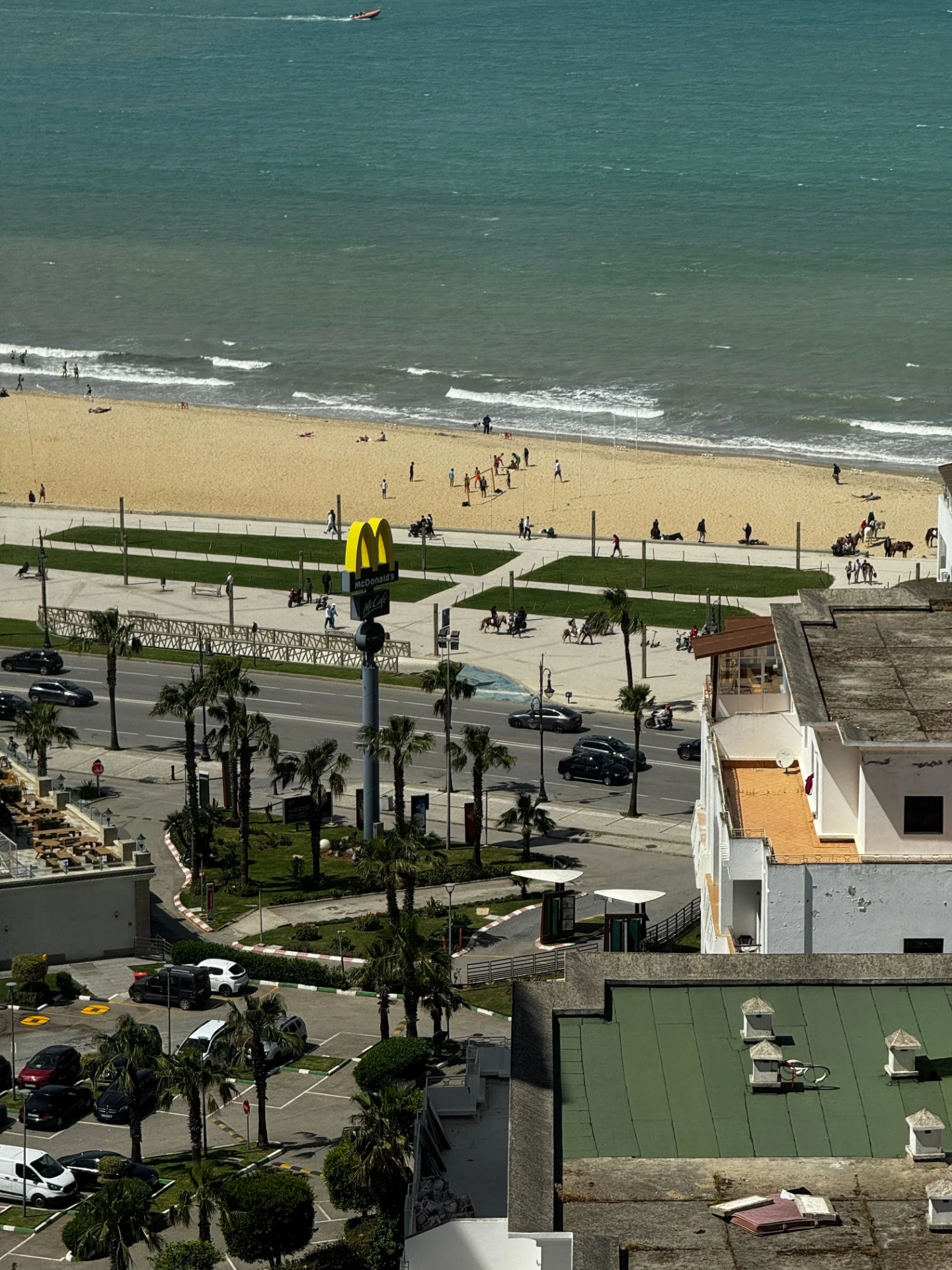 Beachfront promenade and Atlantic shoreline in Tangier